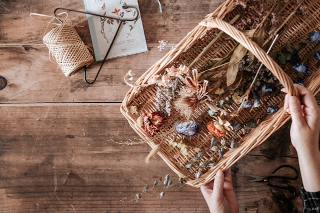 brown-woven-basket-on-brown-wooden-table